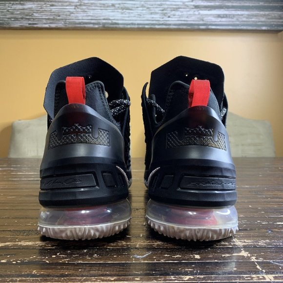 Nike LeBron 18 Bred Shoes CQ9283-001 Black White Red Sneaker Mens Size 10 - Picture 5 of 7